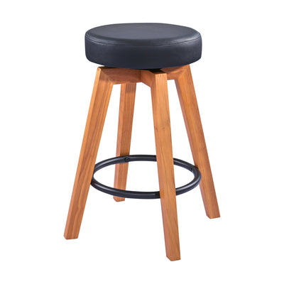 K&M K&M 13860 Guitar Stool (Natural Matte, Black Imitation Leather Seat)