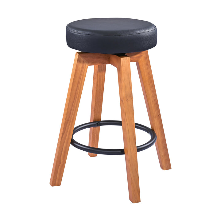 K&M 13860 Guitar Stool (Natural Matte, Black Imitation Leather Seat)