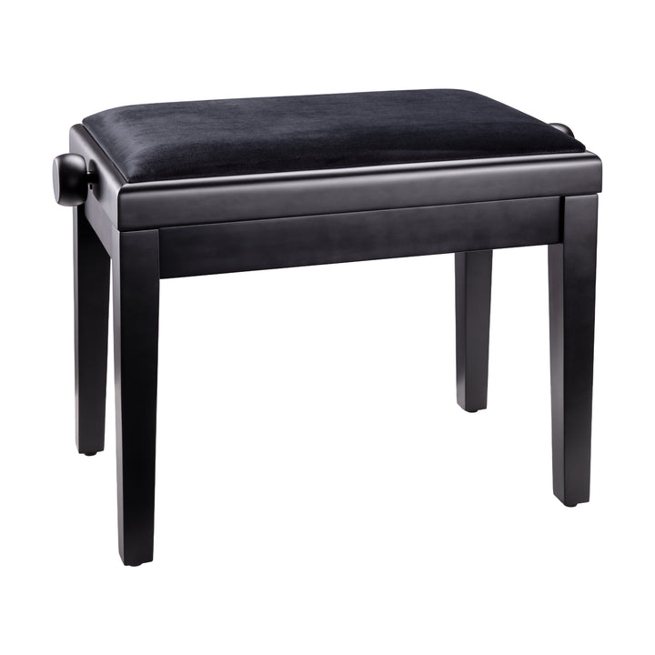 K&M 13921 Piano Bench (Matte Black, Black Velour Seat)
