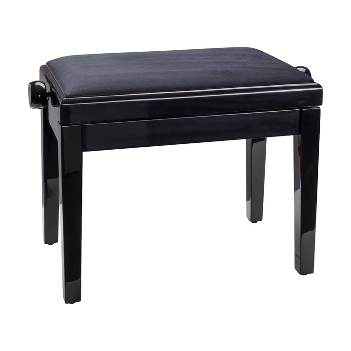 K&M 13922 Piano Bench (Gloss Black, Black Velour Seat)