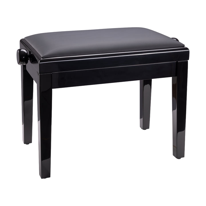 K&M 13924 Piano Bench (Gloss Black, Black Imitation Leather Seat)
