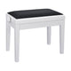 K&M 13925 Piano Bench (Matte White, Black Velour Seat)