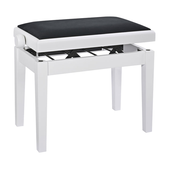 K&M 13925 Piano Bench (Matte White, Black Velour Seat) – view 2