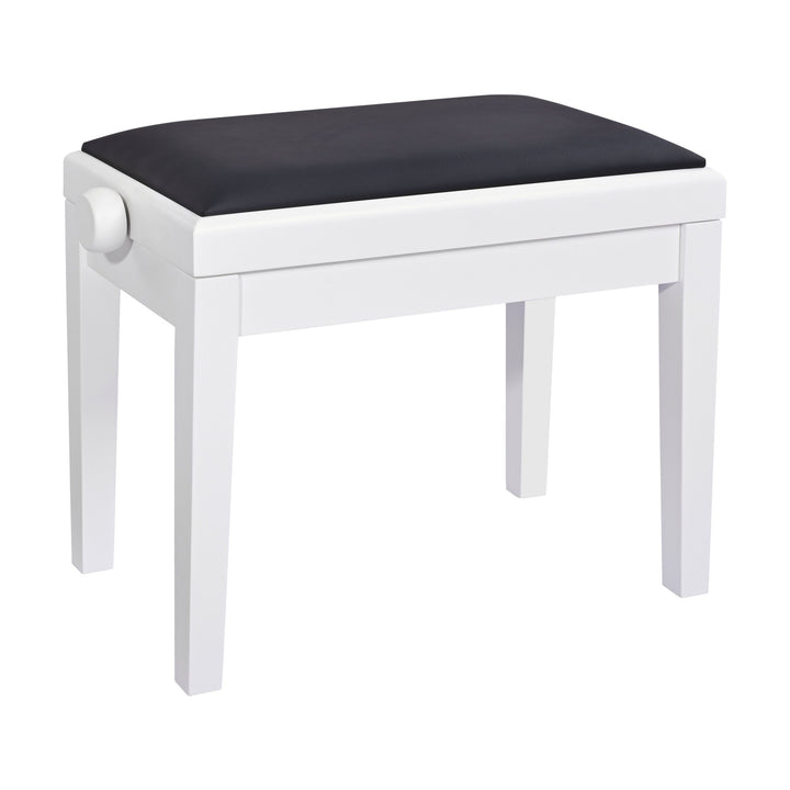 K&M 13926 Piano Bench (Matte White, Black Imitation Leather Seat)