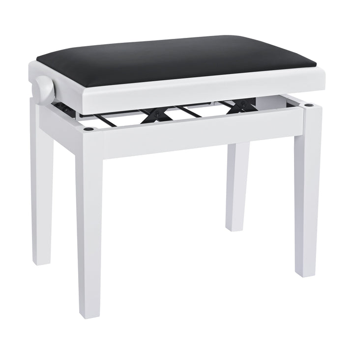 K&M 13926 Piano Bench (Matte White, Black Imitation Leather Seat) – view 2