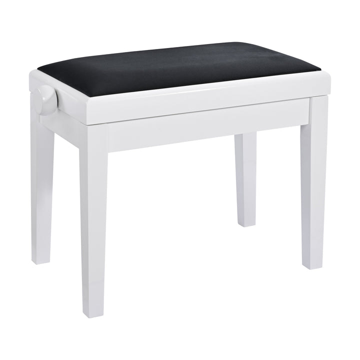 K&M 13927 Piano Bench (Gloss White, Black Velour Seat)