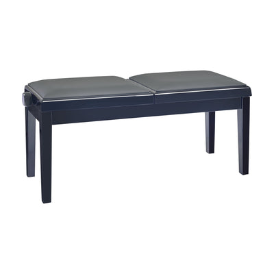 K&M K&M 13949 Double-Seat Piano Bench (Gloss Black, Black Imitation Leather Seats)