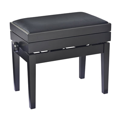 K&M K&M 13955 Piano Bench with Sheet Music Storage (Matte Black, Black Velour Seat)