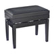 K&M 13955 Piano Bench with Sheet Music Storage (Matte Black, Black Velour Seat)