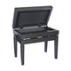 K&M 13955 Piano Bench with Sheet Music Storage (Matte Black, Black Velour Seat) – view 2