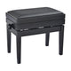K&M 13956 Piano Bench with Sheet Music Storage (Matte Black, Black Imitation Leather Seat)