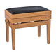 K&M 13957 Piano Bench with Sheet Music Storage (Matte Natural, Black Velour Seat)