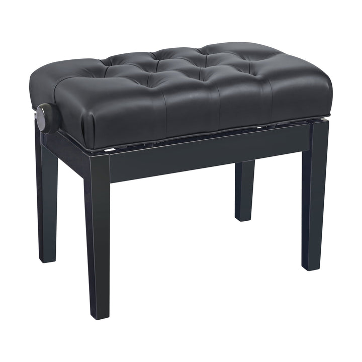 K&M 13963 Hydraulic Piano Bench 470 to 570 mm (Gloss Black, Black Imitation Leather Seat)
