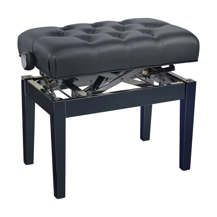K&M 13963 Hydraulic Piano Bench 470 to 570 mm (Gloss Black, Black Imitation Leather Seat) – view 2