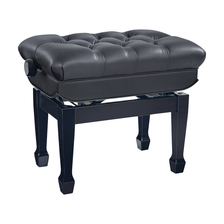 K&M 13968 Hydraulic Piano Bench 490 to 590 mm (Gloss Black, Black Leather Seat) – view 2