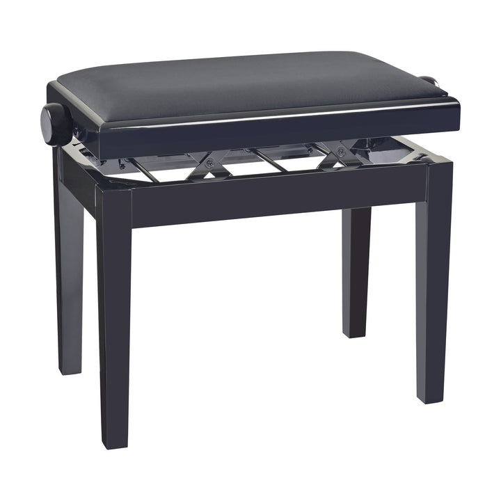 K&M 13975 Piano Bench (Gloss Black, Black Velour Seat) – view 2