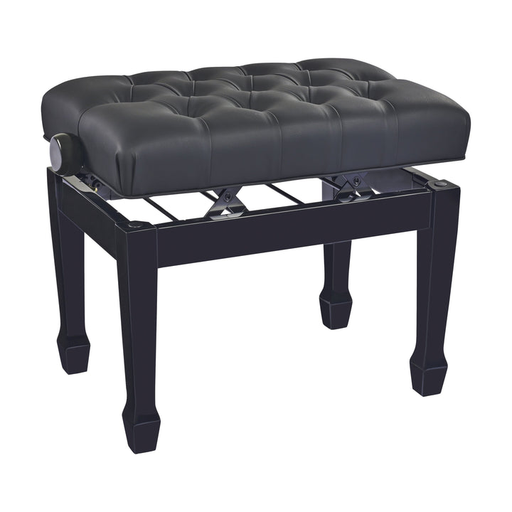 K&M 13982 Deluxe Piano Bench (Gloss Black, Black Imitation Leather Seat) – view 2