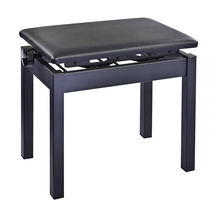 K&M 13992 Metal Piano Bench (Matte Black, Black Imitation Leather Seat)