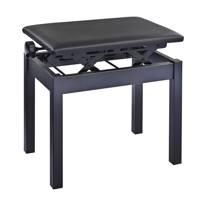 K&M 13992 Metal Piano Bench (Matte Black, Black Imitation Leather Seat) – view 2