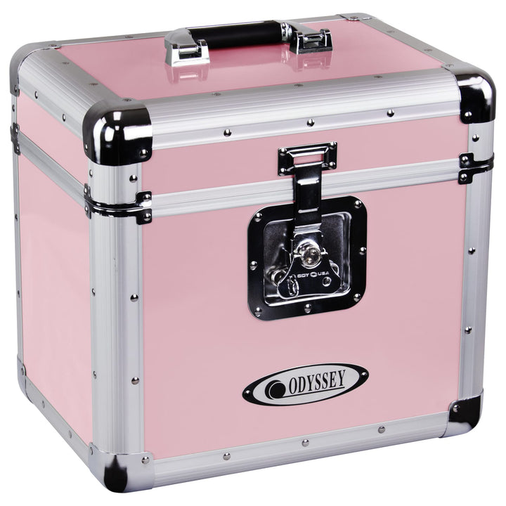 Odyssey KLP1-VINTAGEPINK Vintage Series Utility Case for 70 x 12" Vinyl Records - Pink