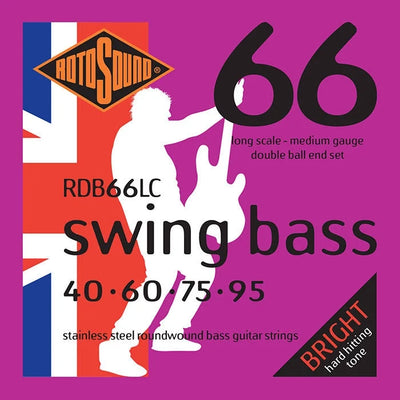 Rotosound Swing Bass 66 RDB66LC Stainless Steel Double Ball End 4-String Bass Strings (40-95) - Instrument Accessories
