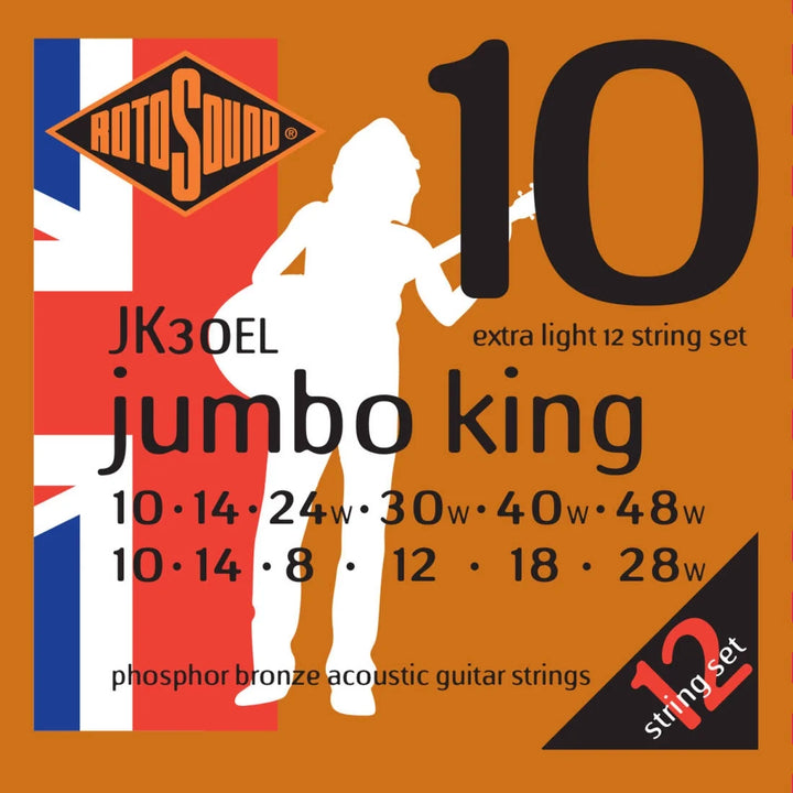 Rotosound Jumbo King JK30EL Phosphor Bronze Acoustic Guitar Strings - Instrument Accessories
