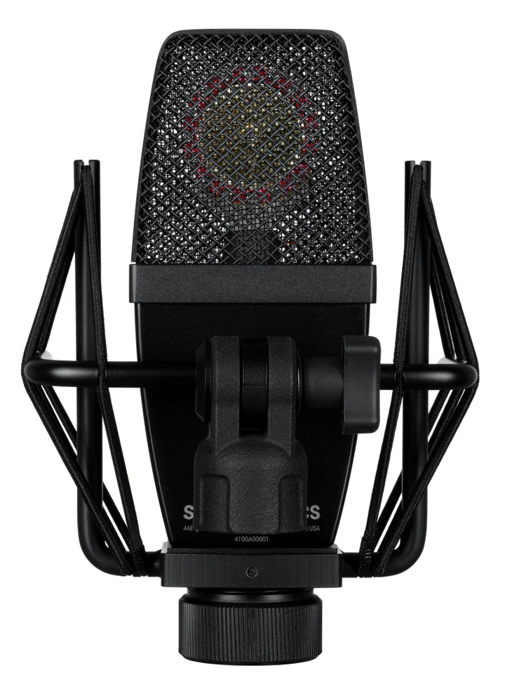 SE Electronics SE4100 Large Diaphragm Vintage Mic Cardioid Pattern w/Shockmount – three-quarter right view