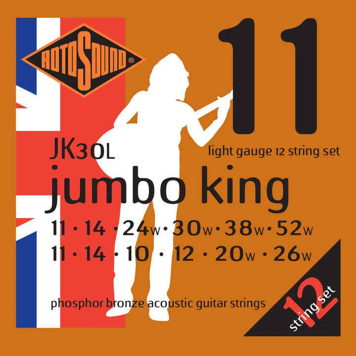 Rotosound Jumbo King JK30L Phosphor Bronze Acoustic Guitar Strings - Instrument Accessories