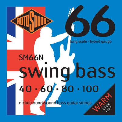 Rotosound Swing Bass 66 SM66N Nickel 4-String Bass Strings (40-100) - Instrument Accessories