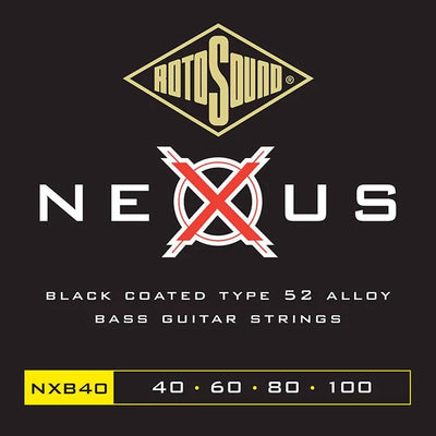 Rotosound Nexus Bass NXB40 Black Polymer Coated Tyep 52 Bass Strings 4-String Bass Strings (40-100) - Instrument Accessories