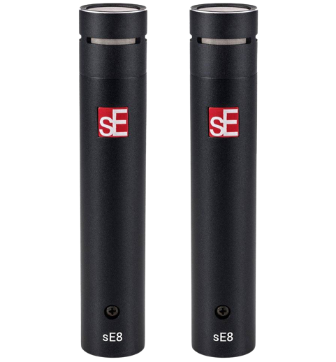 SE Electronics SE8SP Factory Matched Pair of sE8 Microphones with Mounting and Case – front view
