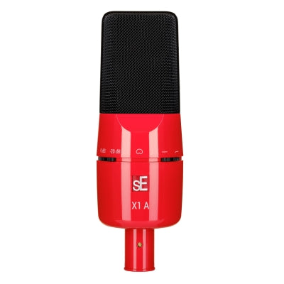 SE Electronics X1A-2CRB X1 Series Condenser Microphone and Clip - Red – front view