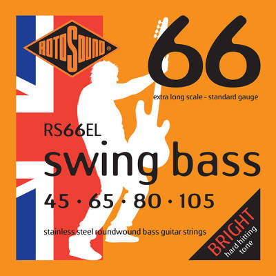 Rotosound Swing Bass 66 RS66EL Stainless Steel Non Standard Scale Lengths 4-String Bass Strings (45-105) - Instrument Accessories