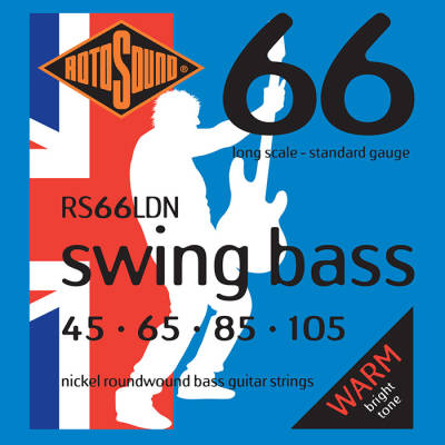 Rotosound Swing Bass 66 RS66LDN Nickel 4-String Bass Strings (45-105) - Instrument Accessories