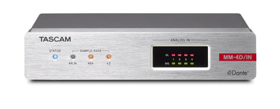 Tascam MM-4D/IN-E 4-Channel Mic/Line Input Dante Converter with Built-In DSP Mixer