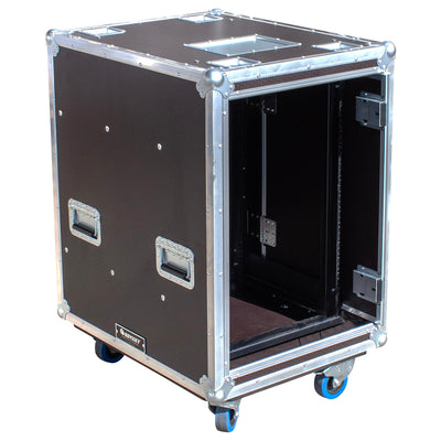 Odyssey Odyssey OPSR16U243039WBRN 16U Hex Board Slam Rack with Casters - 24x30x39 in Brown