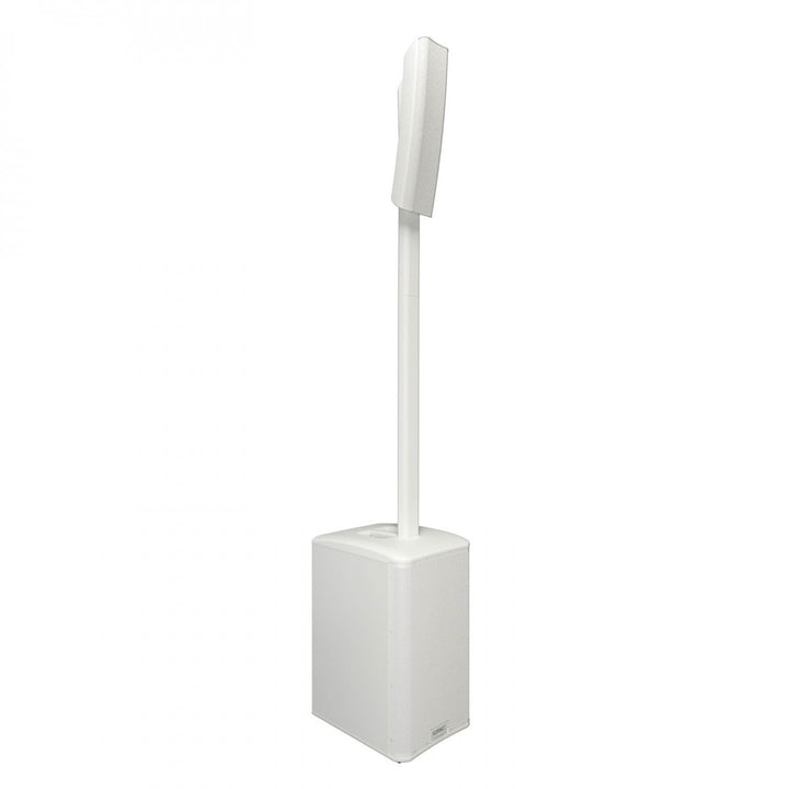 QSC KC12T Dual 4" Column Loudspeaker with Pole (White) – assembled on the KC12 system