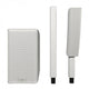 QSC KC12T Dual 4" Column Loudspeaker with Pole (White) – KC12 system components: subwoofer, pole and column top