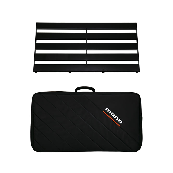 MONO Pedalboard Rail Large with Stealth Pro Accessory Case Bundle (Black) - Pedal Boards