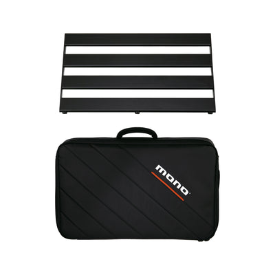 MONO Pedalboard Rail Medium with Stealth Tour Accessory Case Bundle (Black) - Pedal Boards