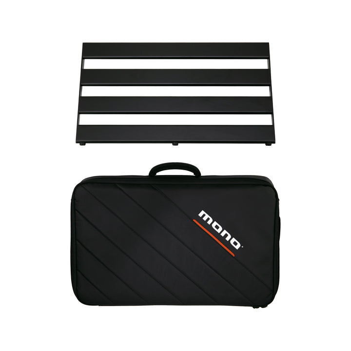 MONO Pedalboard Rail Medium with Stealth Tour Accessory Case Bundle (Black) - Pedal Boards