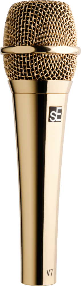SE Electronics V7GOLD Studio-grade Handheld Microphone Supercardioid - 24 Carat Gold – front view