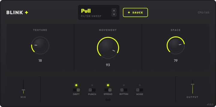 Sauce Audio Sauce Audio Blink One-Knob Creative FX Plugin