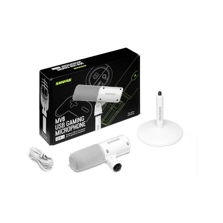 Shure Shure MV6 Gen 2 USB-C Dynamic Gaming Microphone (White)