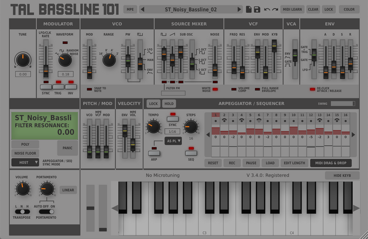 TAL SOFTWARE TAL BassLine-101