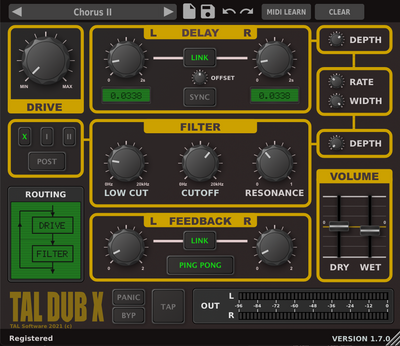 TAL SOFTWARE TAL Dub-X Delay