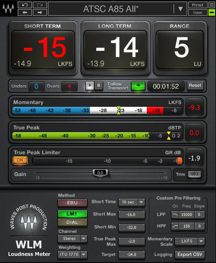 WAVES Waves WLM Plus Loudness Meter